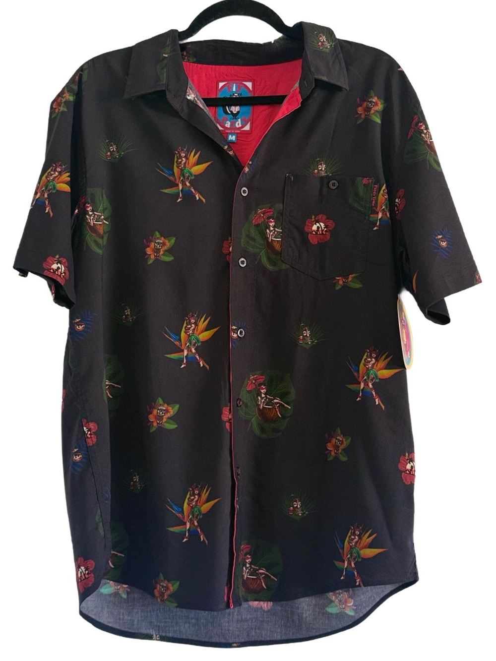 Sullen The Fly Pardy Short-Sleeve Button-Down Shirt Medium